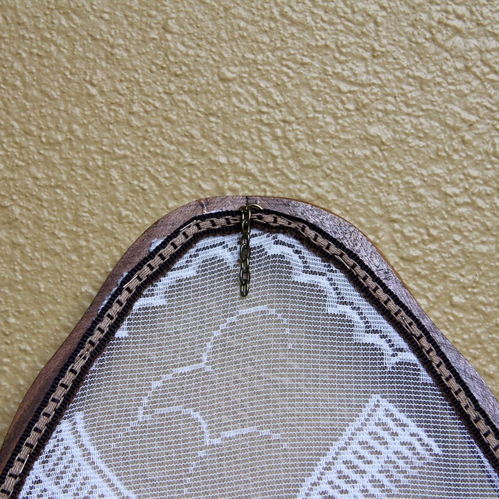 Set of 2 Framed Lace Wall Art Windmill and Lady in Bonnet, Chain Broken - Picture 3 of 11
